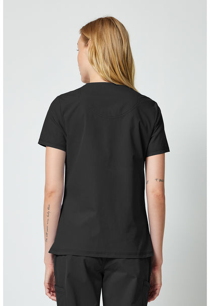 Forge DK856 Women's V-neck Scrub Top Black