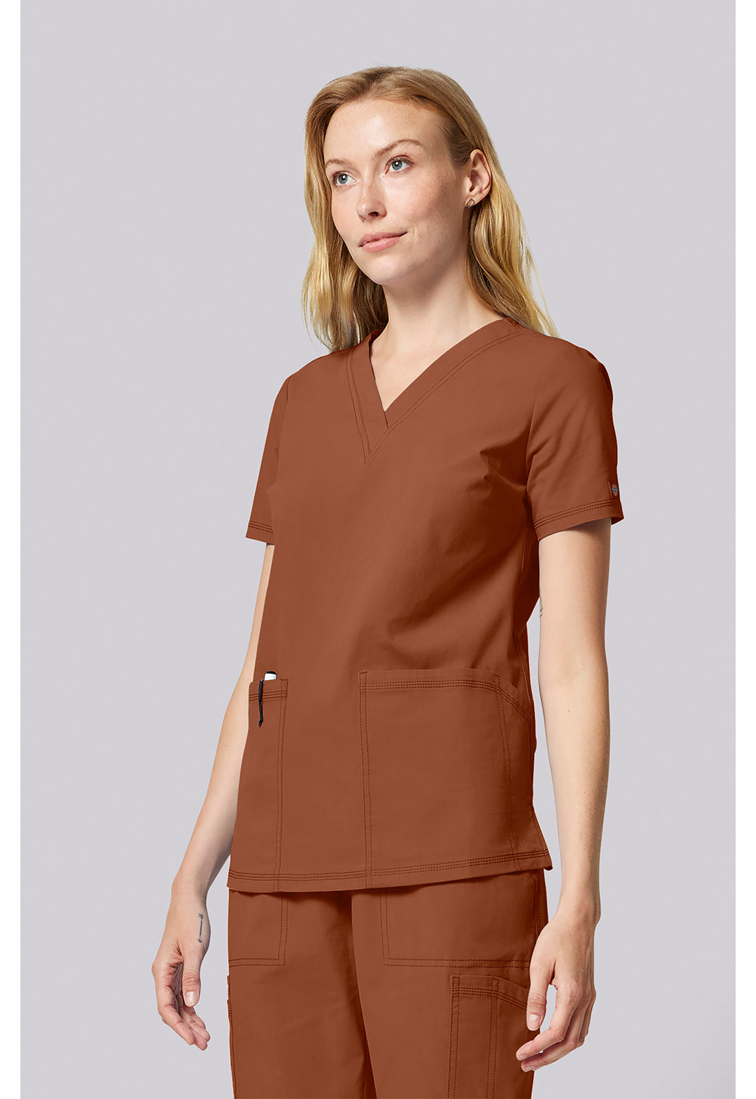 Forge DK856 Women's V-neck Scrub Top Ginger Glow