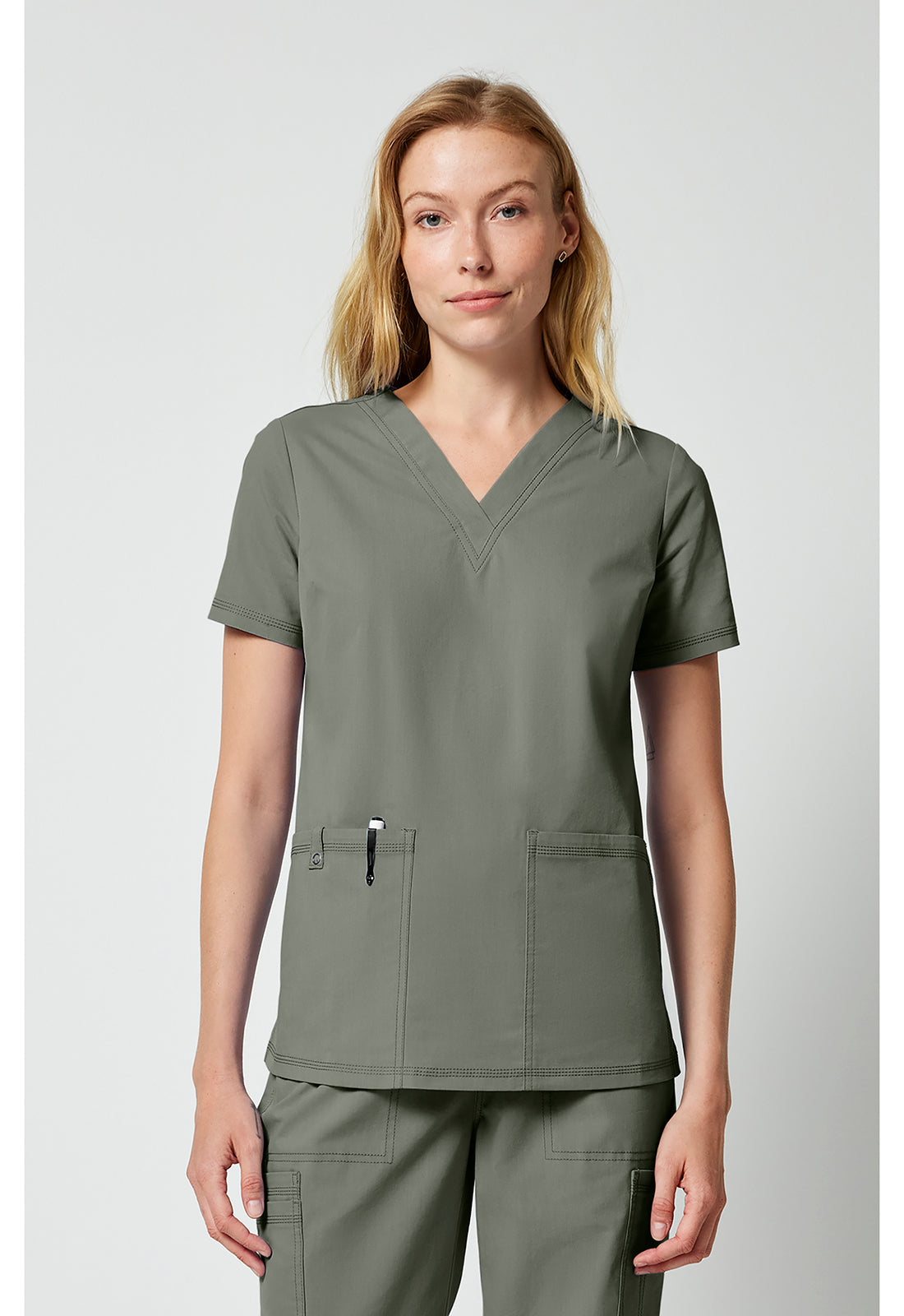 Forge DK856 Women's V-neck Scrub Top Moonstone
