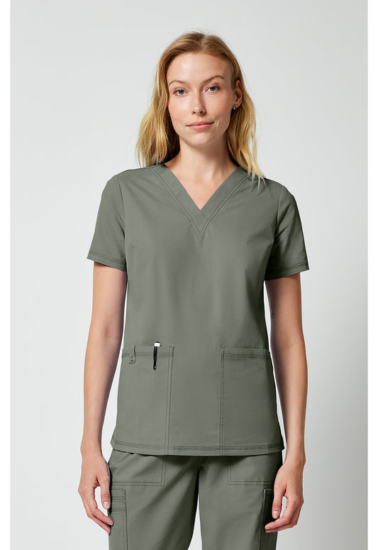 Forge DK856 Women's V-neck Scrub Top Moonstone