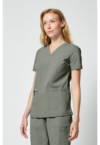 Forge DK856 Women's V-neck Scrub Top Moonstone