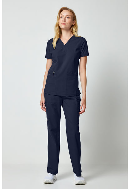 Forge DK856 Women's V-neck Scrub Top Navy