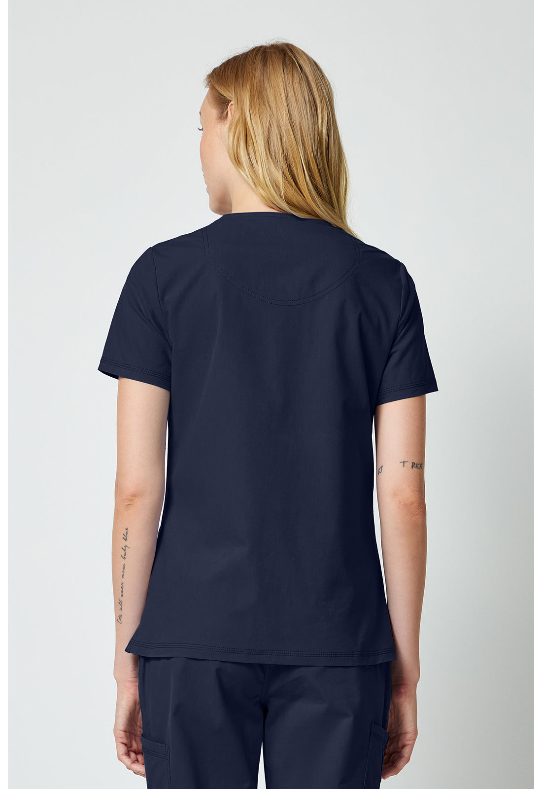 Forge DK856 Women's V-neck Scrub Top Navy