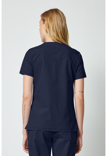 Forge DK856 Women's V-neck Scrub Top Navy