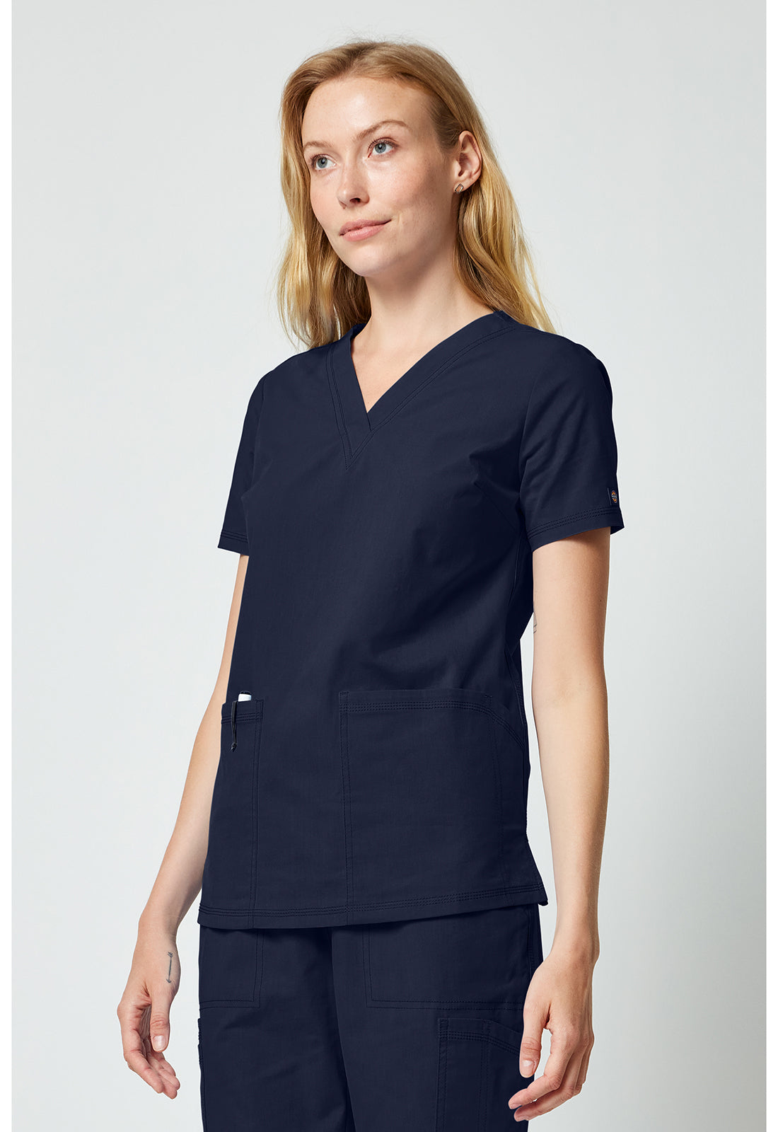 Forge DK856 Women's V-neck Scrub Top Navy