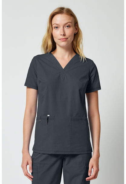 Forge DK856 Women's V-neck Scrub Top Pewter