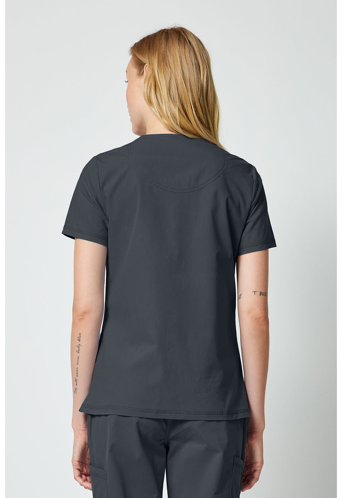 Forge DK856 Women's V-neck Scrub Top Pewter