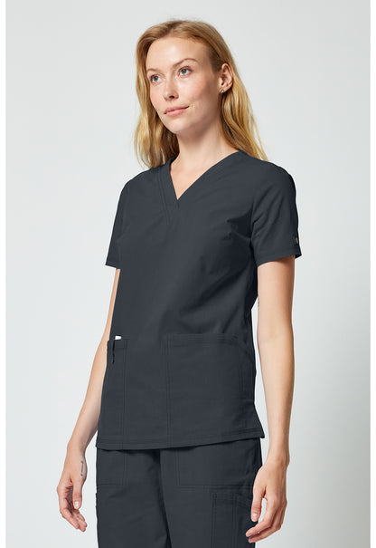 Forge DK856 Women's V-neck Scrub Top Pewter