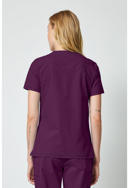 Forge DK856 Women's V-neck Scrub Top Wine