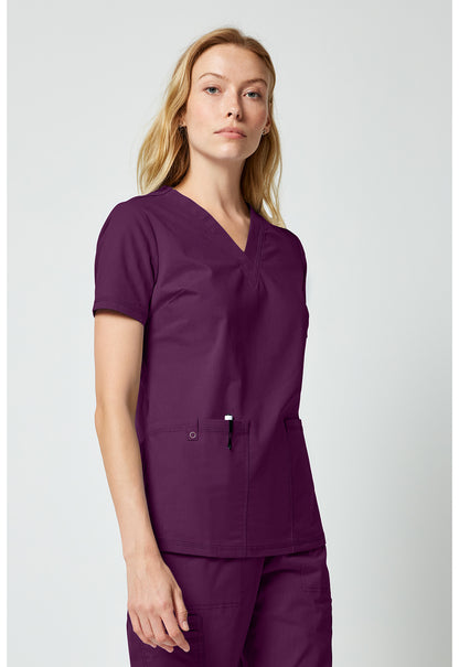 Forge DK856 Women's V-neck Scrub Top Wine