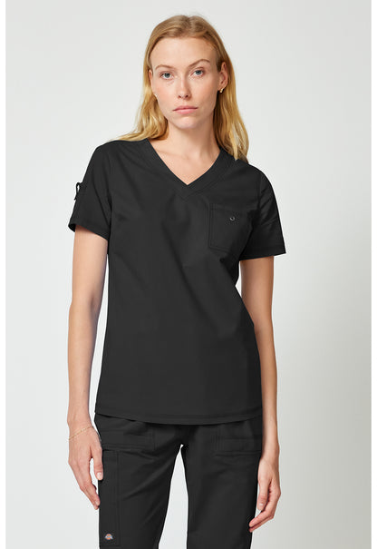Forge DK857 Women's Tuck In Scrub Top Black