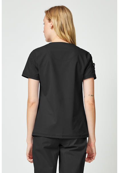 Forge DK857 Women's Tuck In Scrub Top Black