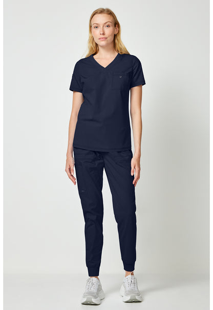 Forge DK857 Women's Tuck In Scrub Top Navy