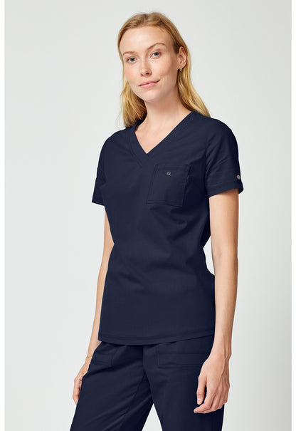 Forge DK857 Women's Tuck In Scrub Top Navy