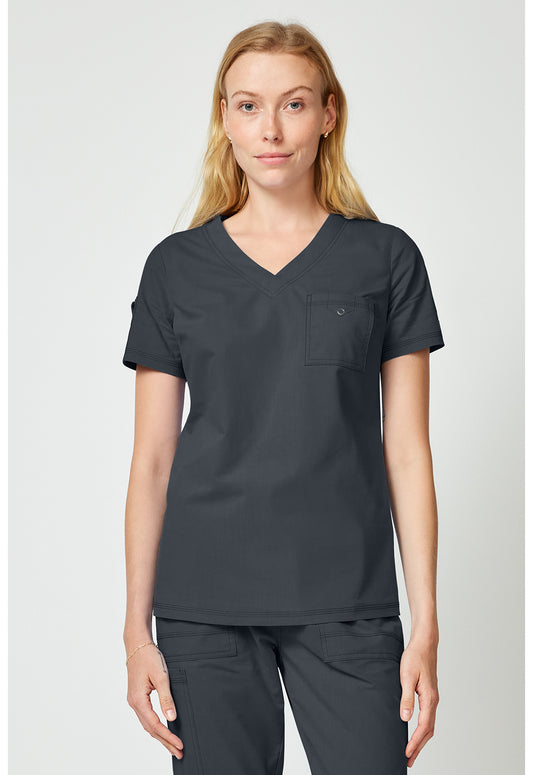Forge DK857 Women's Tuck In Scrub Top Pewter