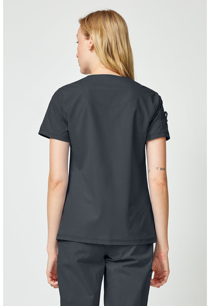 Forge DK857 Women's Tuck In Scrub Top Pewter