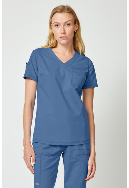 Forge DK857 Women's Tuck In Scrub Top Vintage Blue