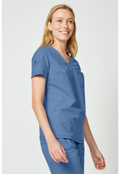 Forge DK857 Women's Tuck In Scrub Top Vintage Blue
