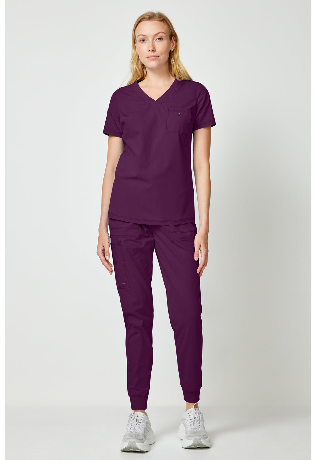 Forge DK857 Women's Tuck In Scrub Top Wine