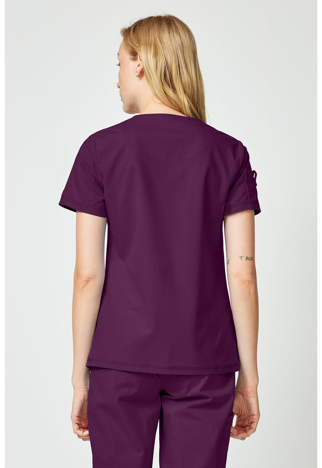 Forge DK857 Women's Tuck In Scrub Top Wine
