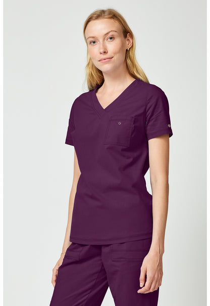 Forge DK857 Women's Tuck In Scrub Top Wine