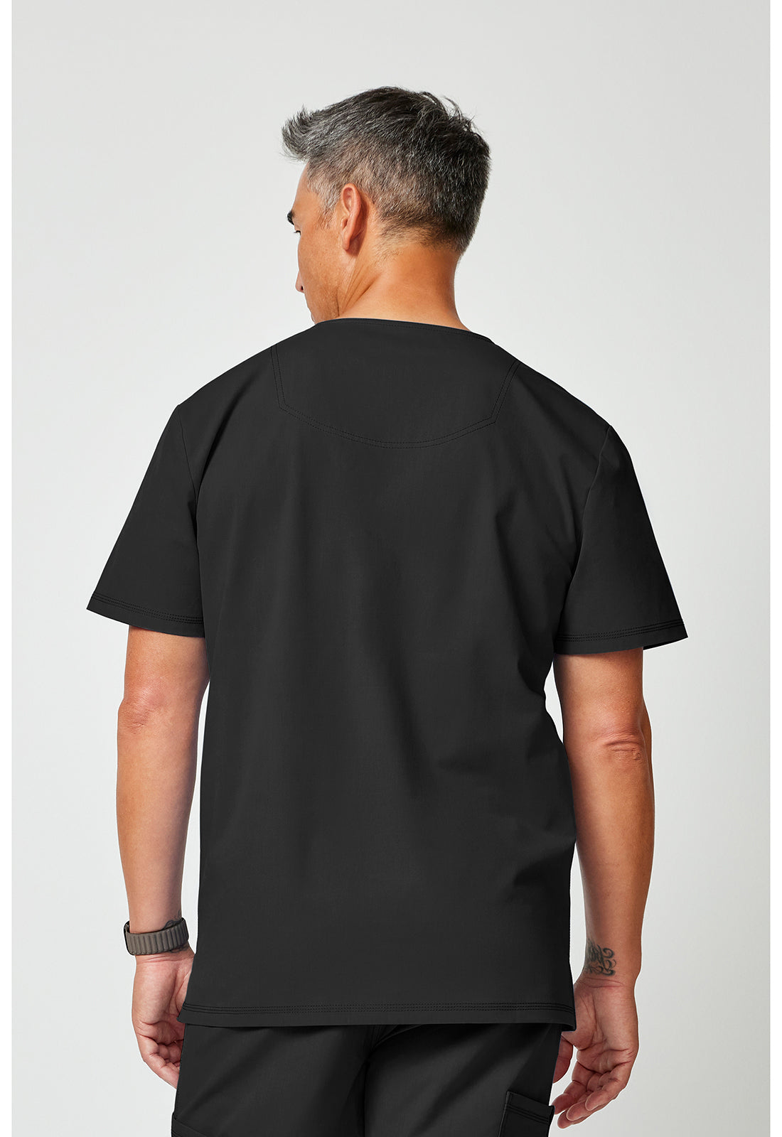Forge DK859 Men's V-Neck Scrub Top Black