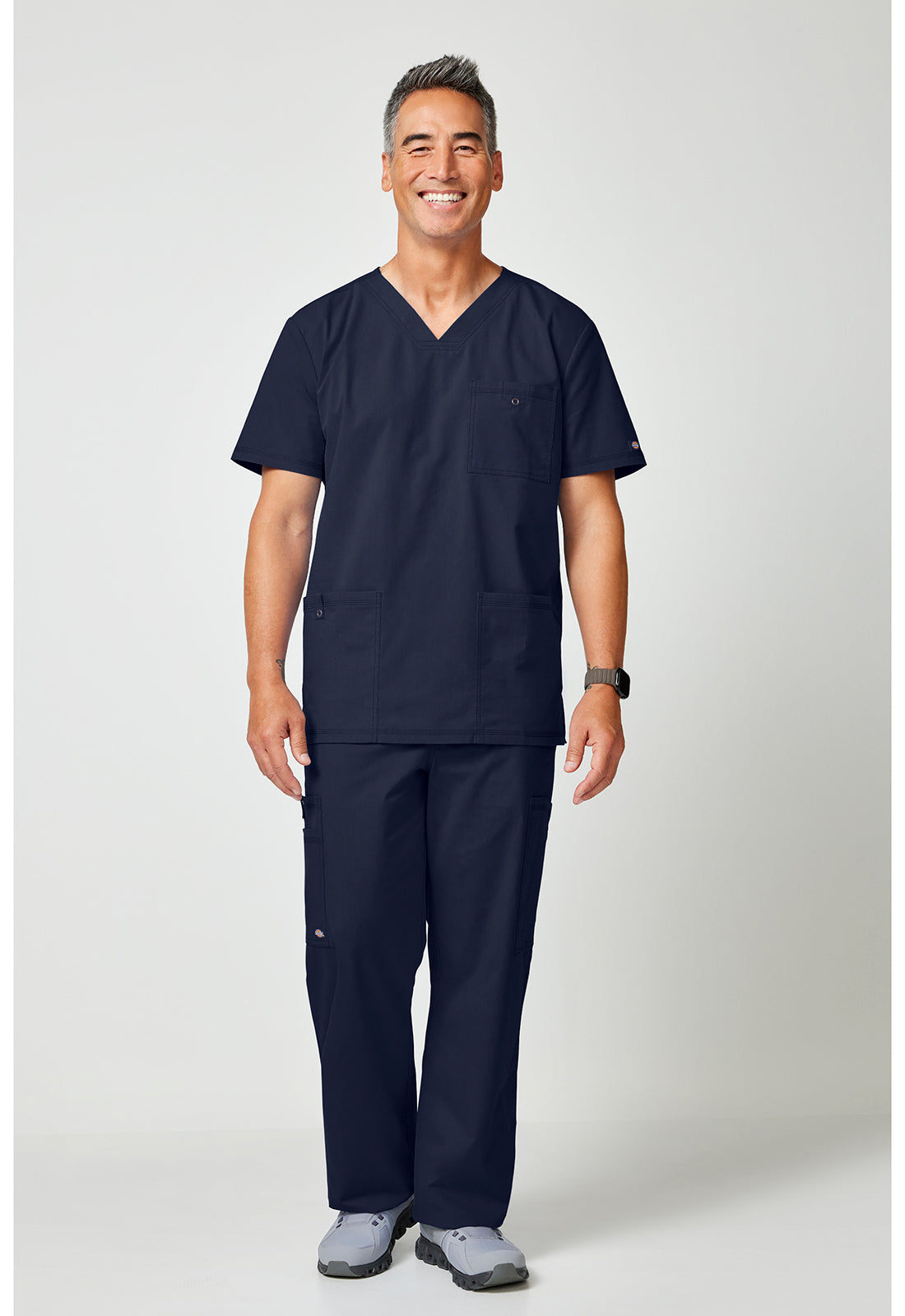Forge DK859 Men's V-Neck Scrub Top Navy