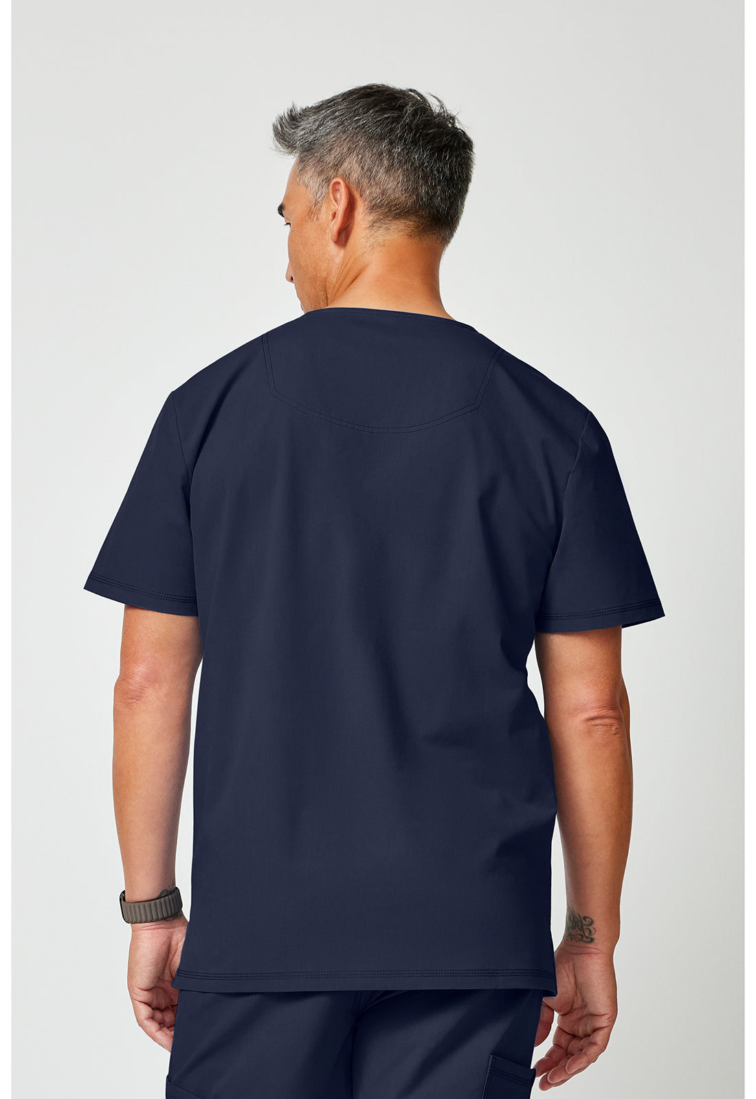 Forge DK859 Men's V-Neck Scrub Top Navy
