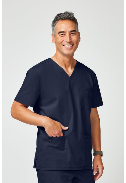 Forge DK859 Men's V-Neck Scrub Top Navy