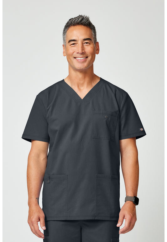 Forge DK859 Men's V-Neck Scrub Top Pewter