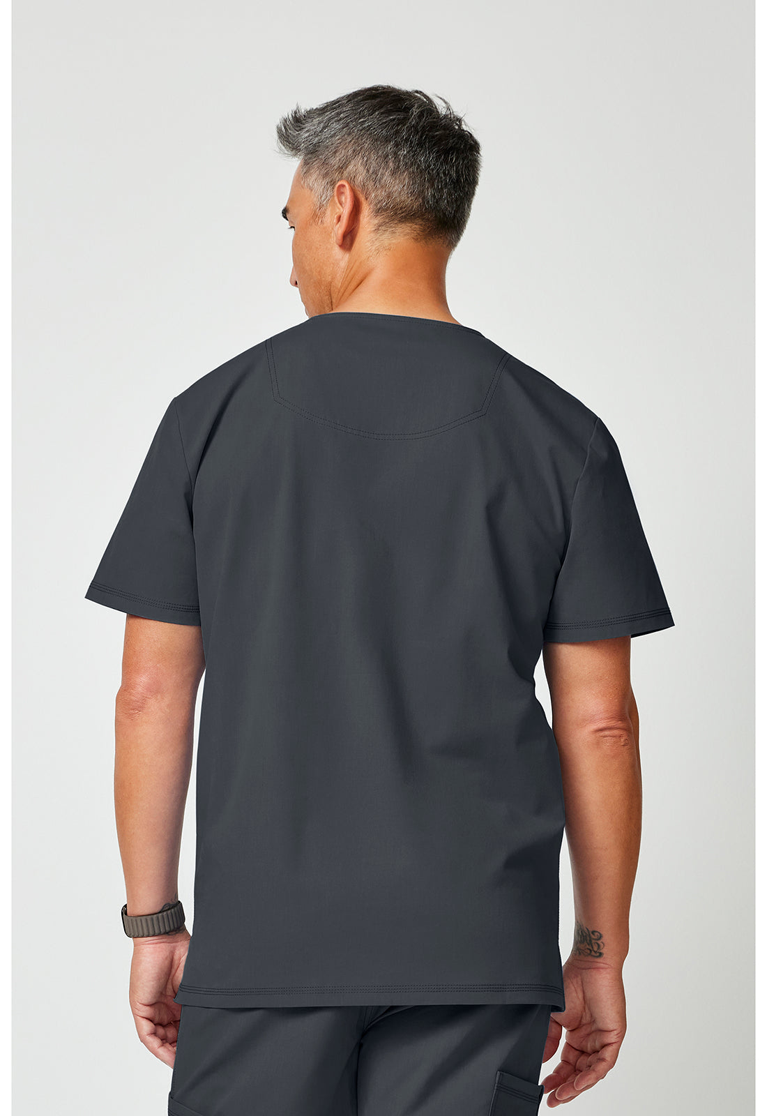 Forge DK859 Men's V-Neck Scrub Top Pewter