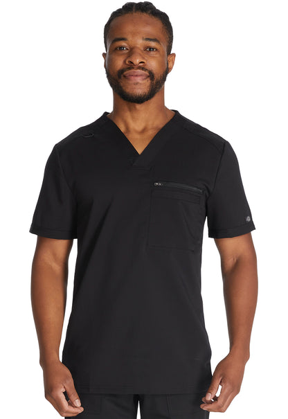 Balance DK865 Men's Tuckable V-Neck Top Black Model Image Front | Dickies