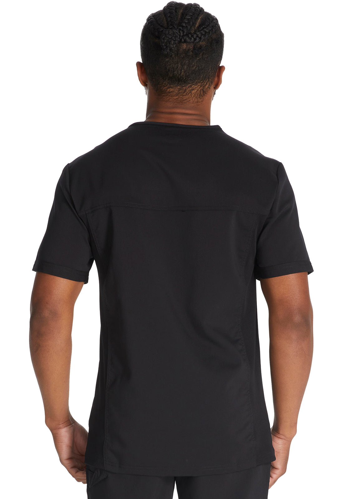 Balance DK865 Men's Tuckable V-Neck Top Black Model Image Back | Dickies