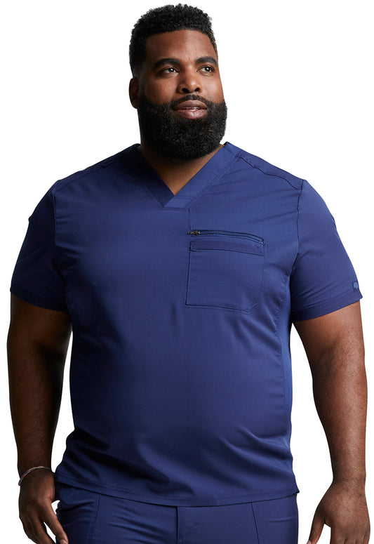 Balance DK865 Men's Tuckable V-Neck Top Navy Model Image Front | Dickies