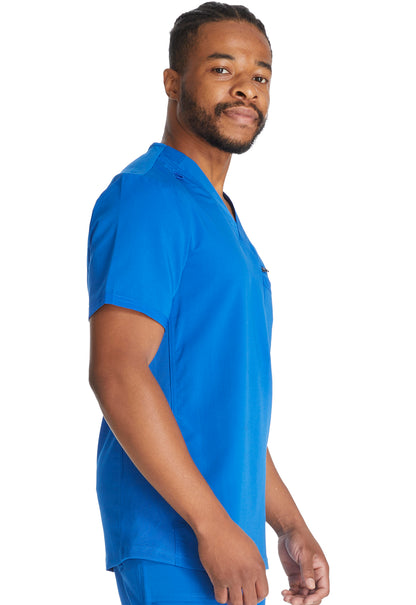 Balance DK865 Men's Tuckable V-Neck Top Royal Model Image Left Side | Dickies