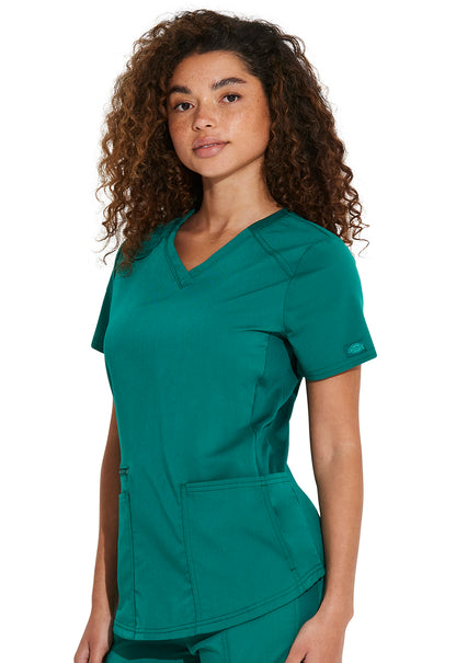 Balance DK875 V-Neck Top Hunter Green Model Image Right Side | Dickies