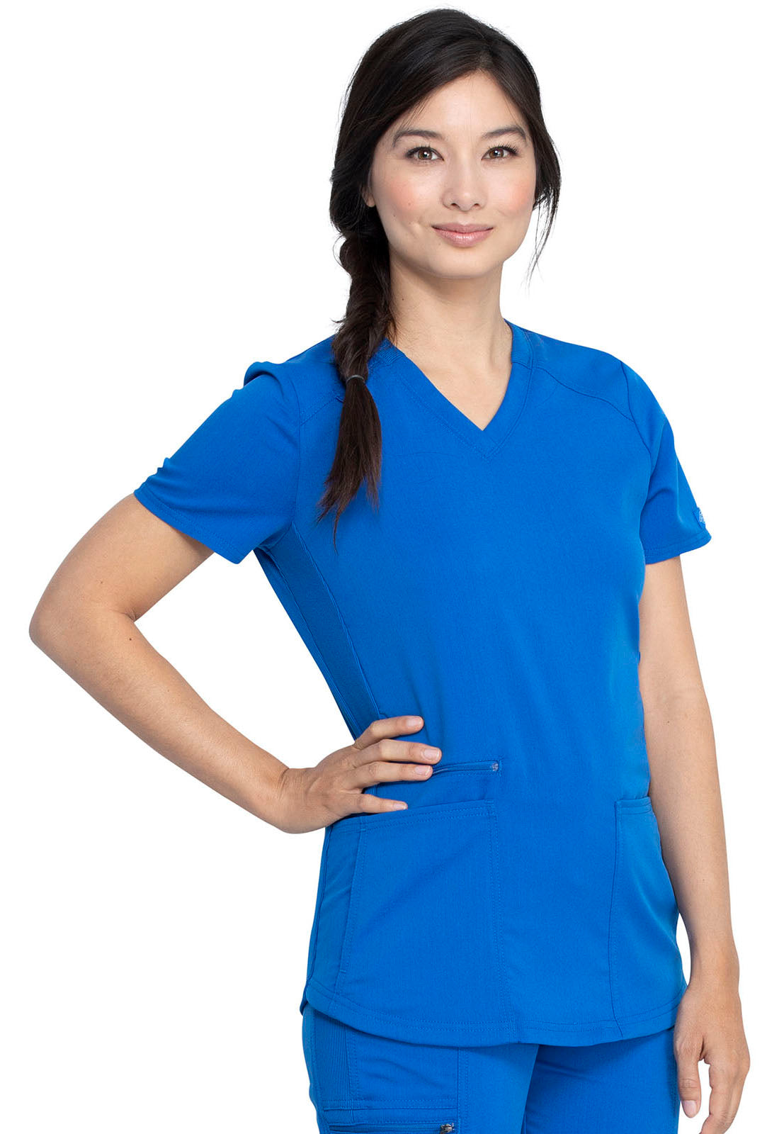 Balance DK875 V-Neck Top Royal Model Image Left Side | Dickies