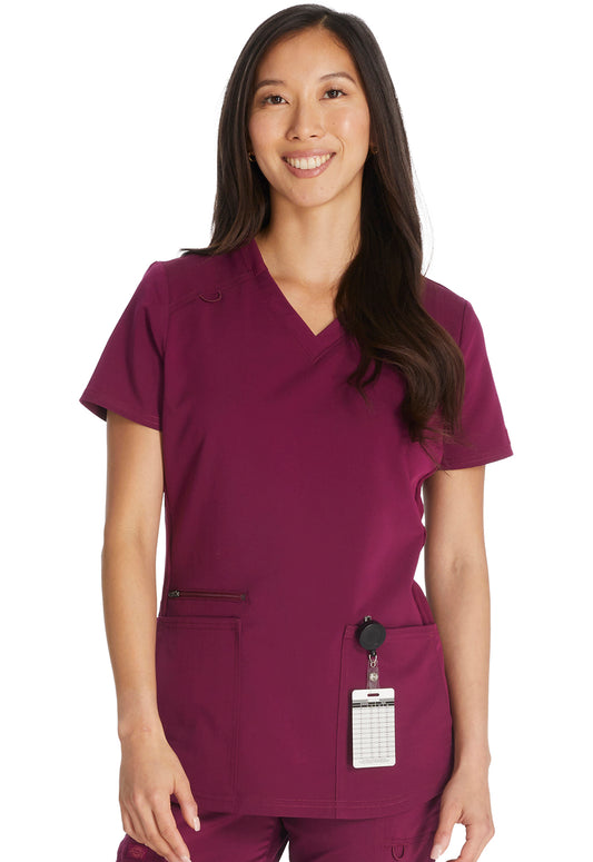 Balance DK875 Women's V-Neck Scrub Top Wine