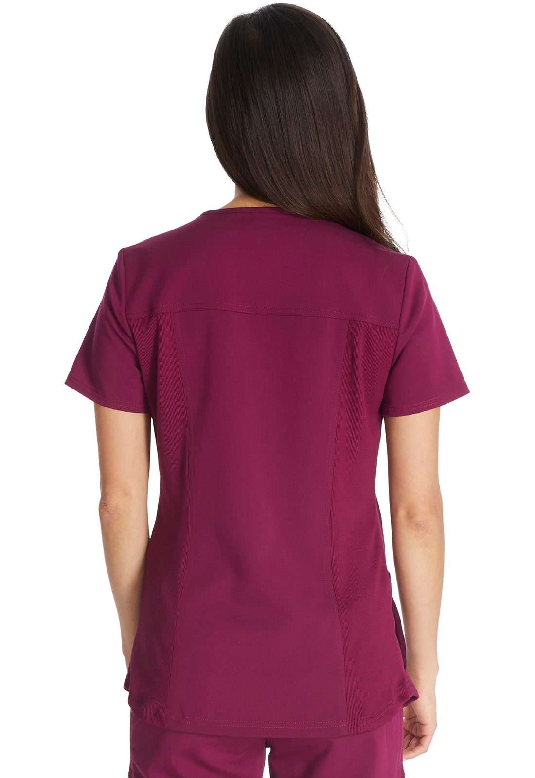 Balance DK875 V-Neck Top Wine Model Image Back | Dickies