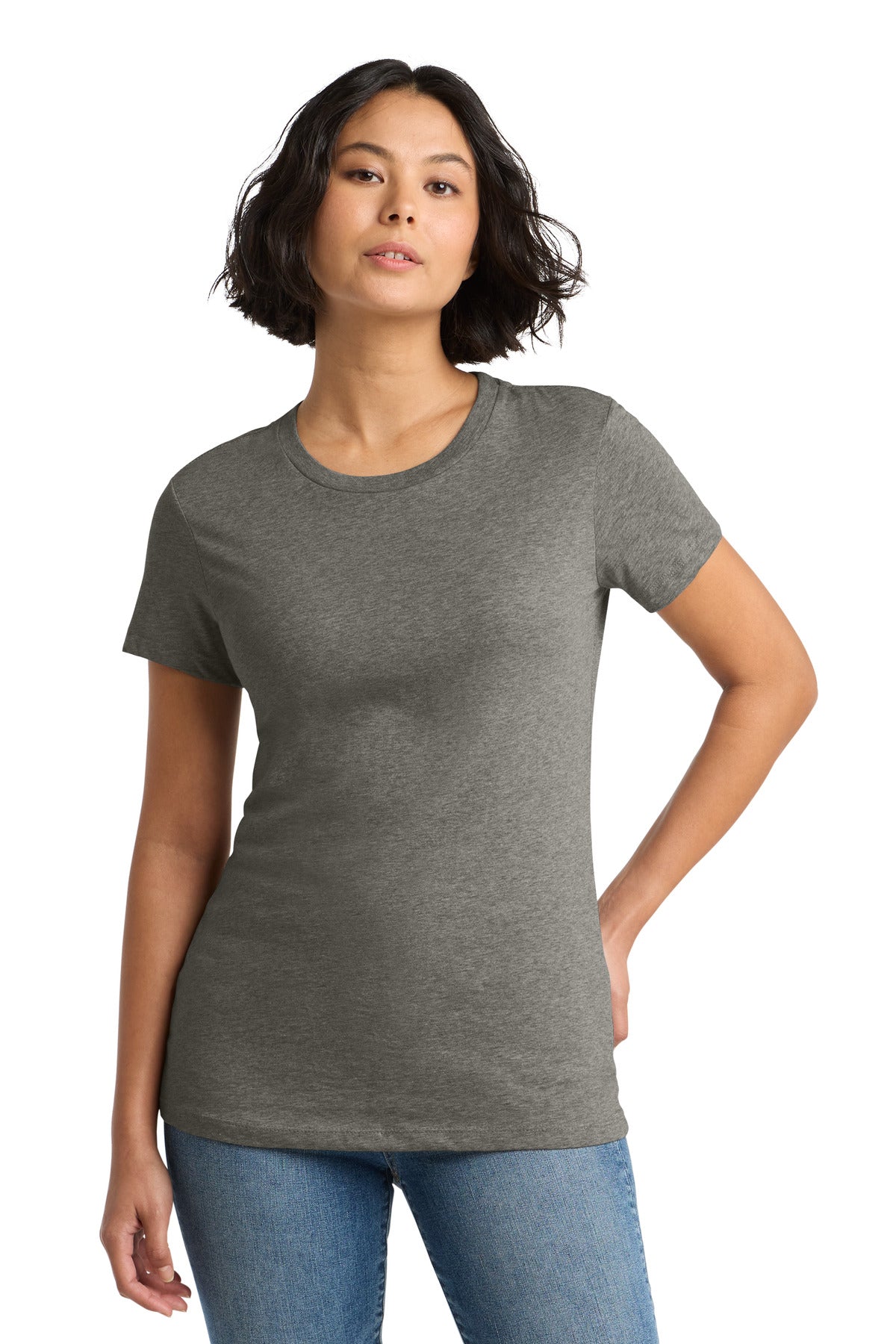 District Women's Perfect WeightTee DM104L Heathered Charcoal