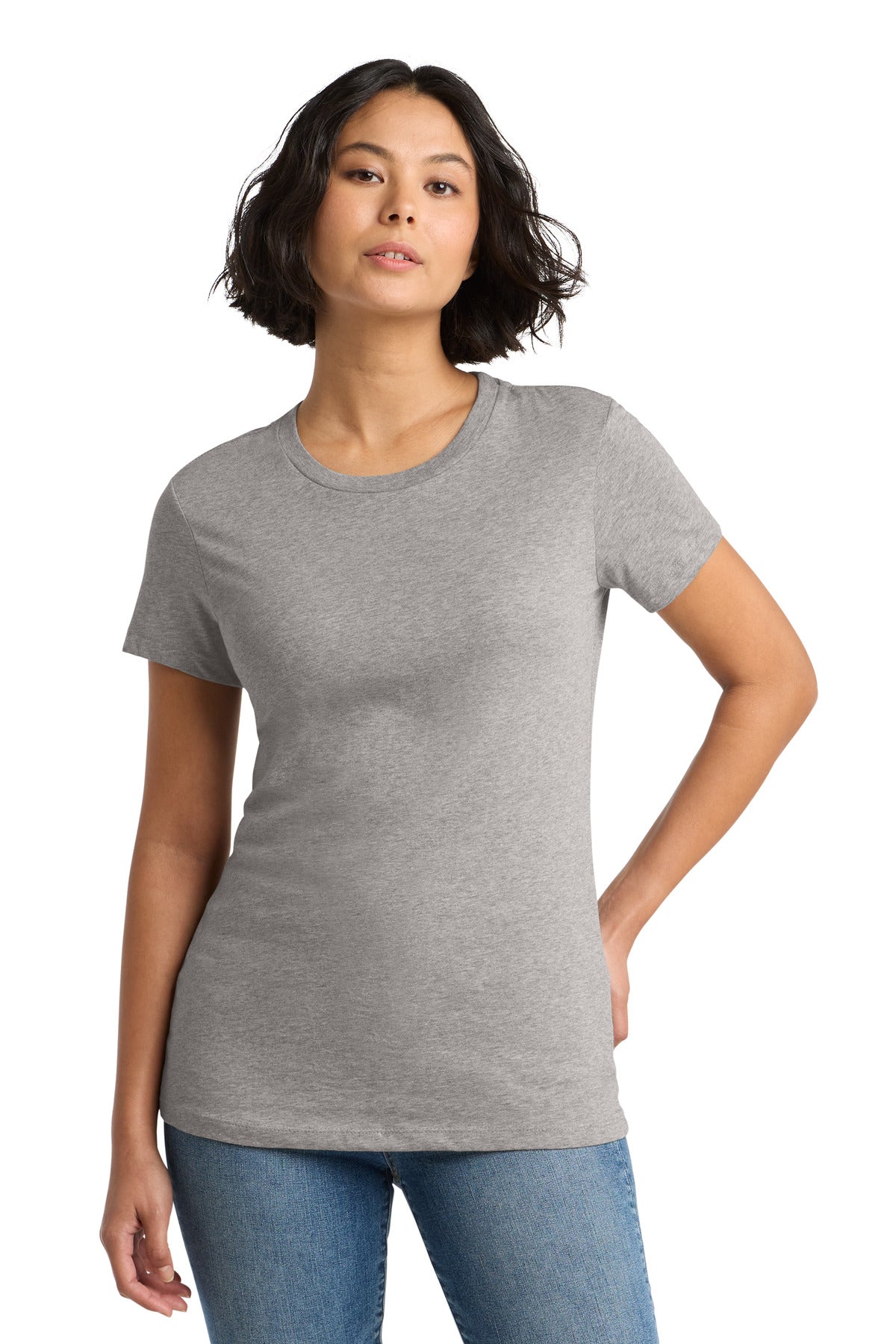 District Women's Perfect WeightTee DM104L Heathered Steel