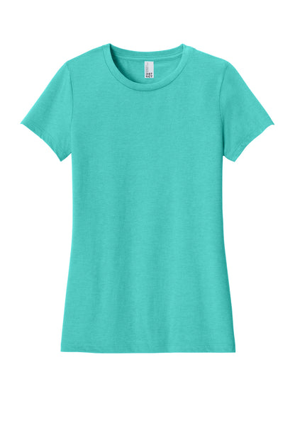 District Women's Perfect Blend CVC Tee DM108L Aqua Heather