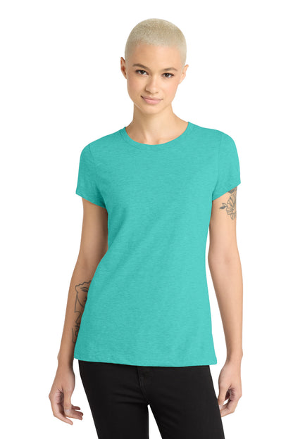District Women's Perfect Blend CVC Tee DM108L Aqua Heather