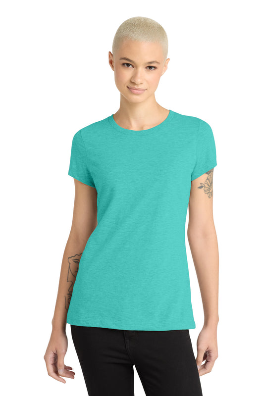 District Women's Perfect Blend CVC Tee DM108L Aqua Heather