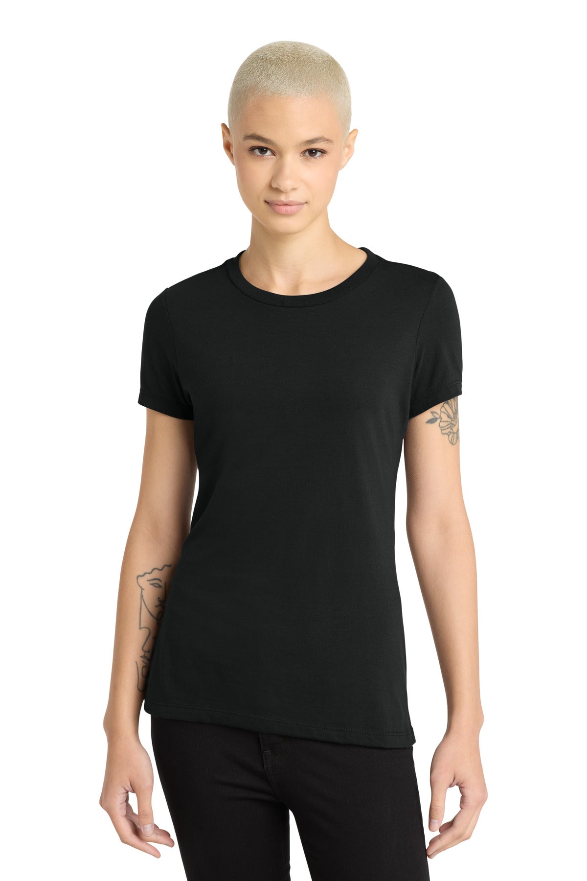 District Women's Perfect Blend CVC Tee DM108L Black