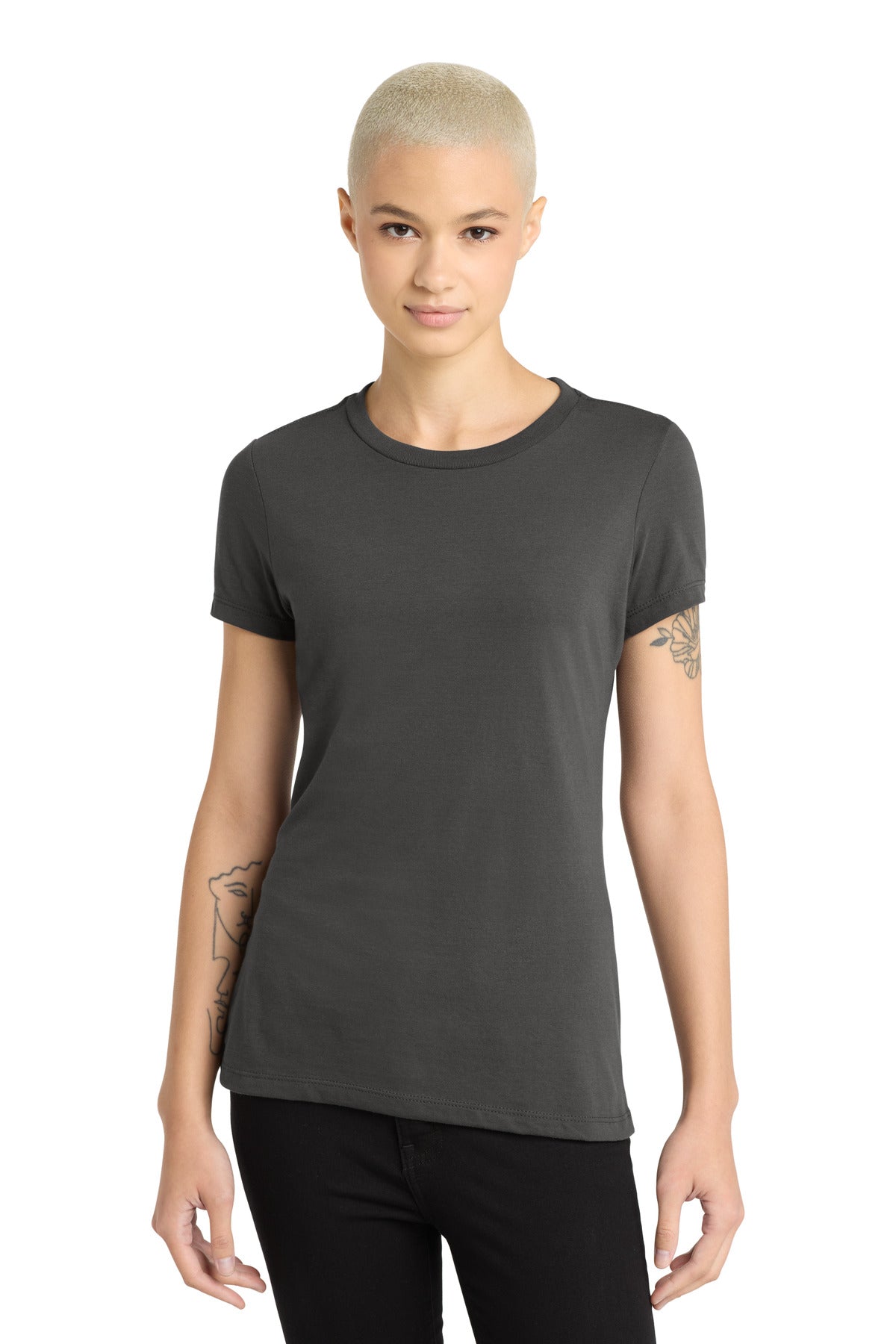 District Women's Perfect Blend CVC Tee DM108L Charcoal