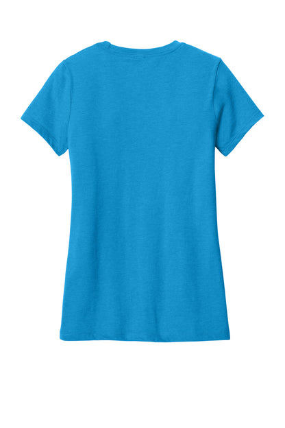 District Women's Perfect Blend CVC Tee DM108L Heathered Bright Turquoise