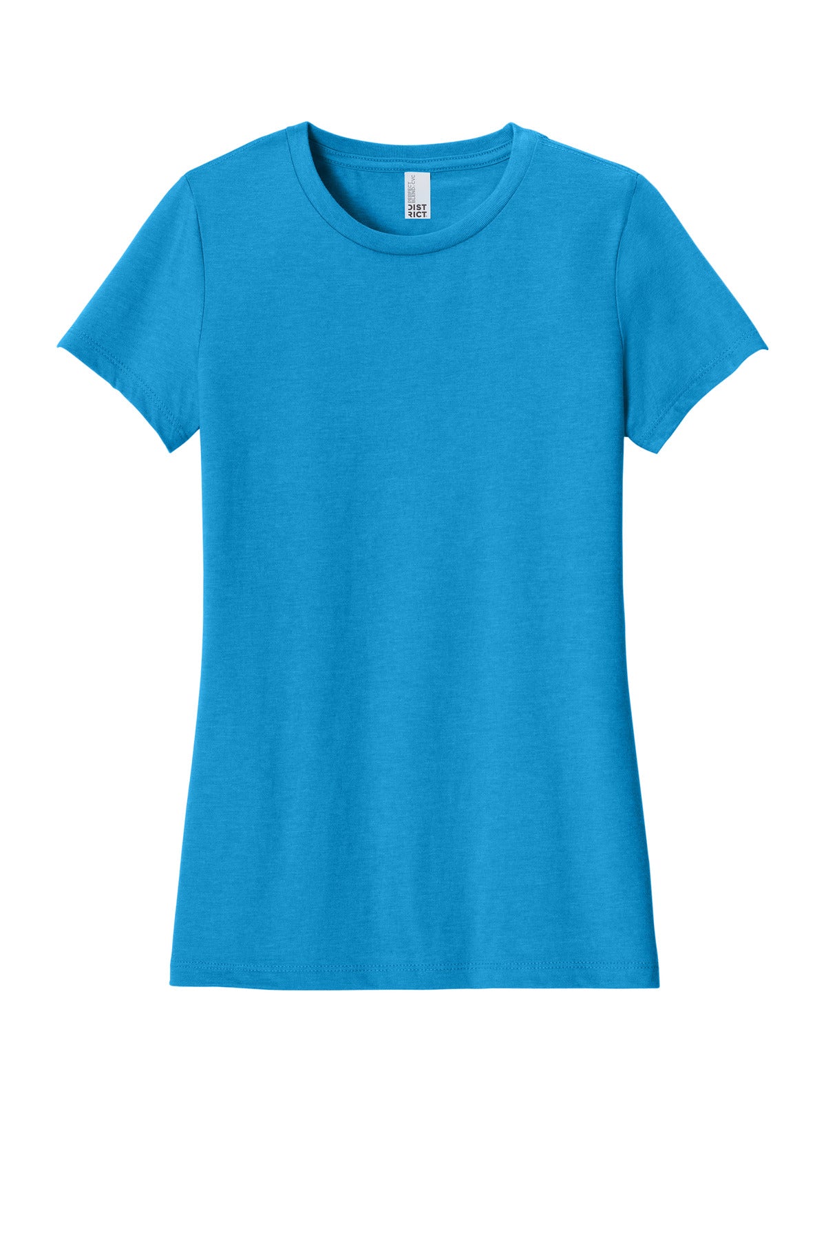 District Women's Perfect Blend CVC Tee DM108L Heathered Bright Turquoise