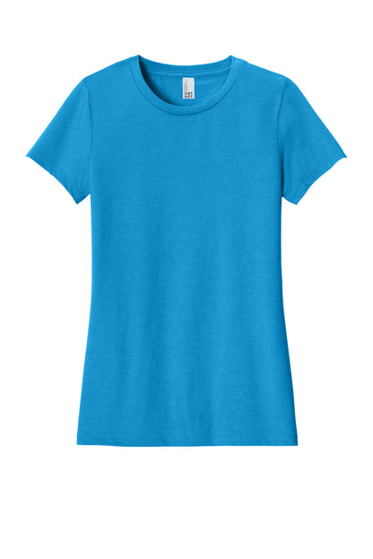 District Women's Perfect Blend CVC Tee DM108L Heathered Bright Turquoise