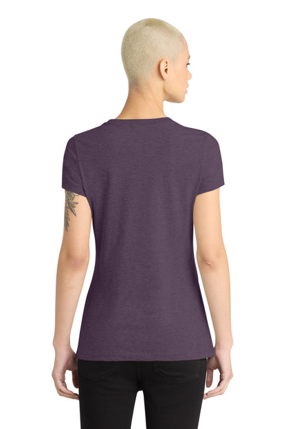 District Women's Perfect Blend CVC Tee DM108L Heathered Eggplant